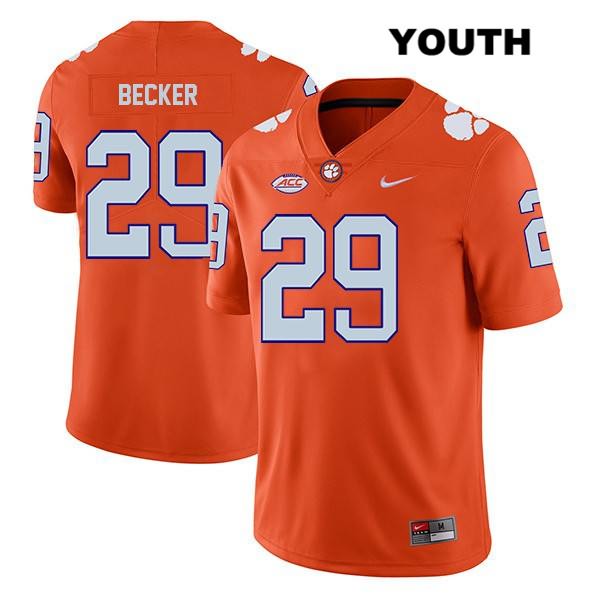 Youth Clemson Tigers #29 Michael Becker Stitched Orange Legend Authentic Nike NCAA College Football Jersey QCU1246OH